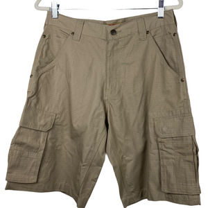 BERNE Cargo Shorts 30 Waist Cotton Tan EUC Ripstop Khaki